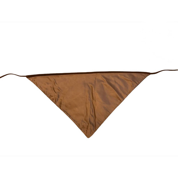 Vintage Brown Suede Triangle Head Scarf with Tie - Picture 3 of 6